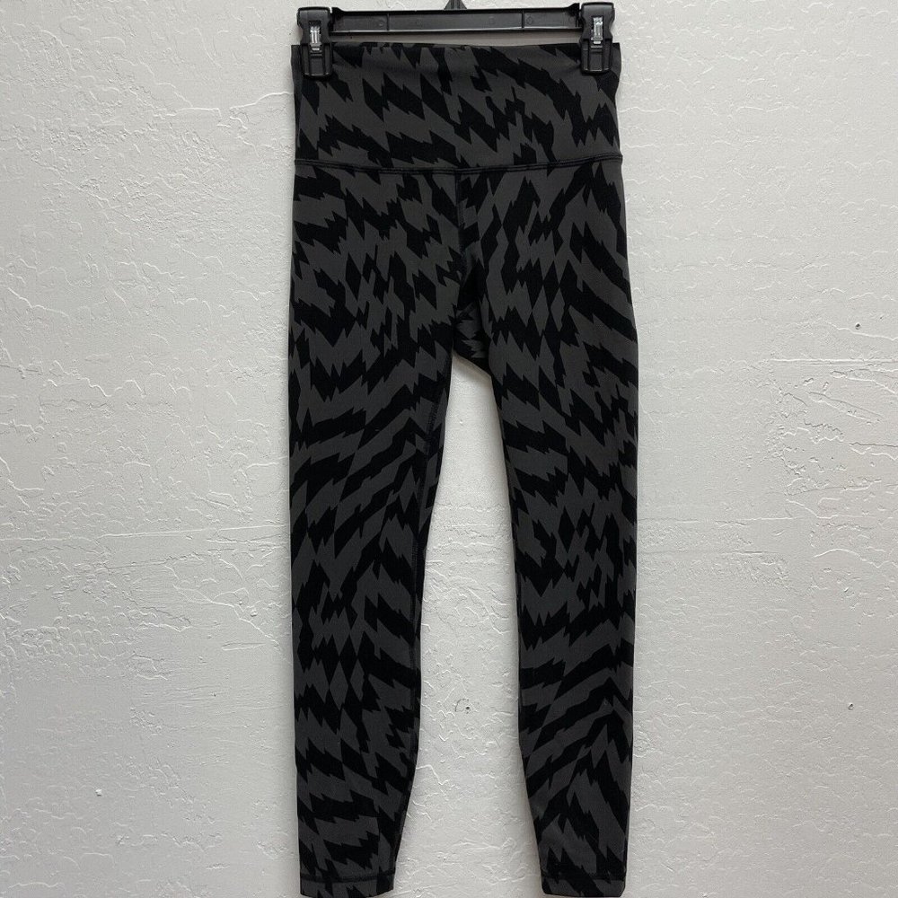 LULULEMON WUNDER TRAIN‎ 6 HIGH-RISE LEGGINGS 25" VOLTAGE GRAPHITE GREY BLACK